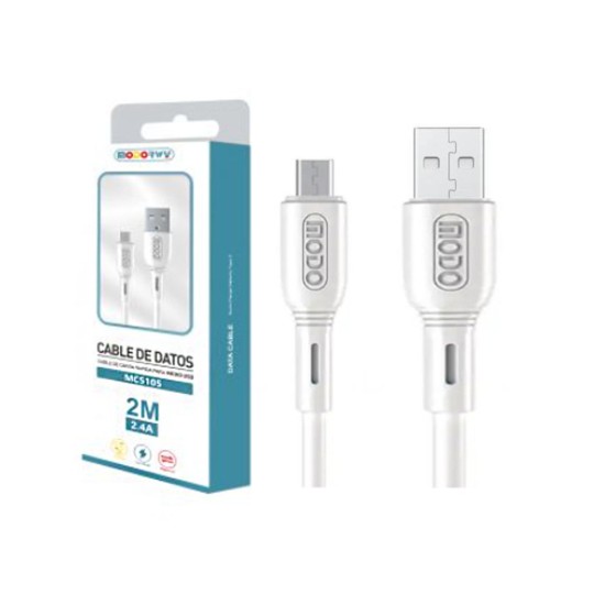 Cabo Modorwy MC5105 Micro 2,4A 2m Branco Cabo Modorwy MC5105 Micro 2,4A 2m Branco
